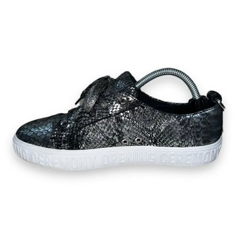 Opening Ceremony Mina Logo Metallic/Black Snake Skin Print‎ Sneakers Women's 6